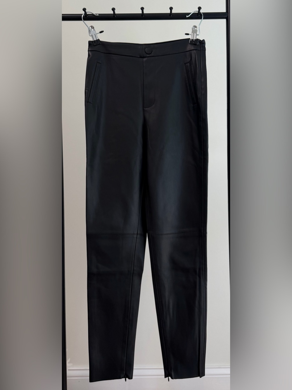 🖤 Zara Faux Leather Legging-Fit Trousers | Black | S | Ankle Zip